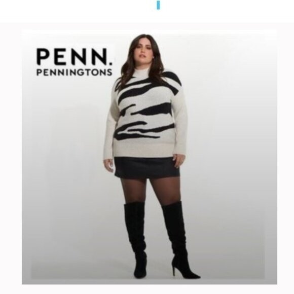 Trendy Black and white Soft Knit sweater with ribbed collar and cuffs cozy warm - Picture 1 of 2